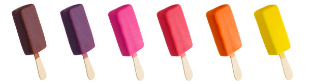 Colorful ice cream bars on a stick