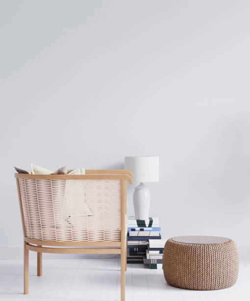 istock Wall mock up in living room. Scandinavian interior. 3d rendering, 3d illustration 1251140713