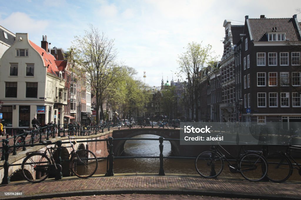 Prinsengracht canal boats in Amsterdam, Netherlands Netherlands Stock Photo