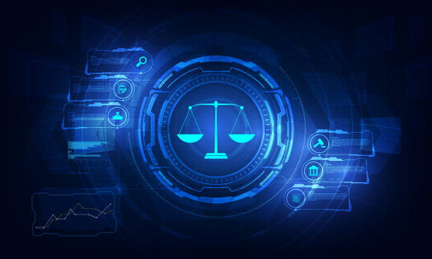 Legal advice technology service concept with business working with modern Ui computer. Legal advice technology service concept with business working with modern Ui computer. lawyer backgrounds stock illustrations