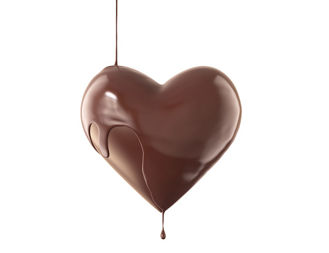 Chocolate melt in heart shape.
