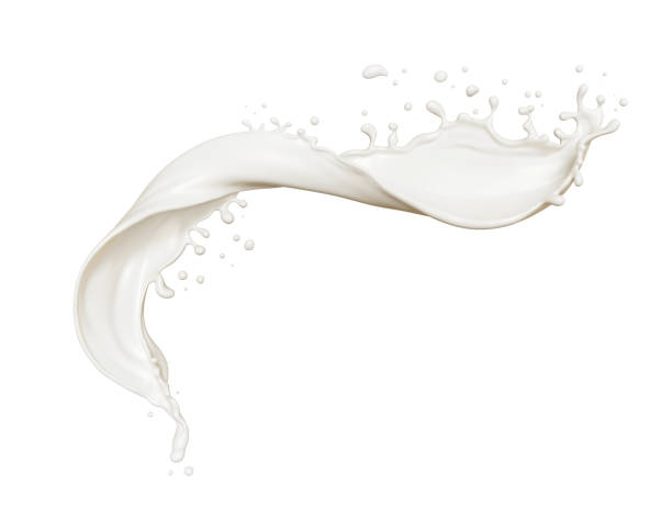 twisted milk splash isolated on background.