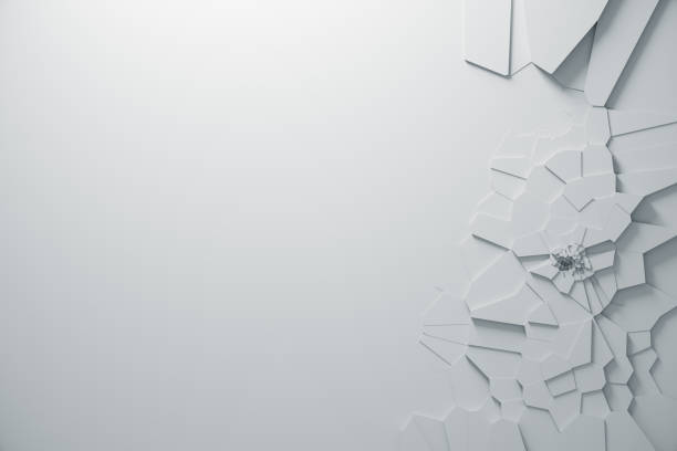 istock Background White paper for business presentation. Minimal pattern, Animated 3d rendering. Triangles and Cubes. 1251150097