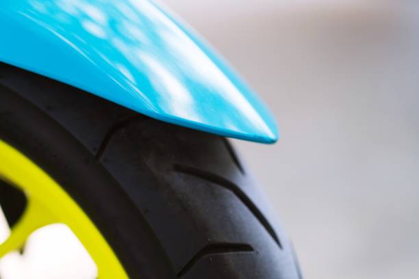 istock Close up of Motorcycle front green mudguard 1251157167