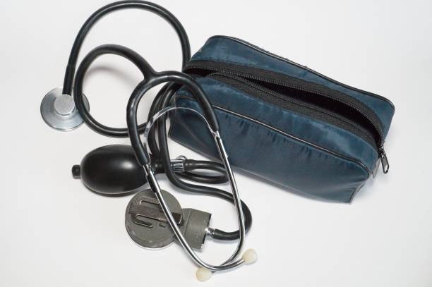 istock Medical stethoscope in a blue plastic case 1251158537