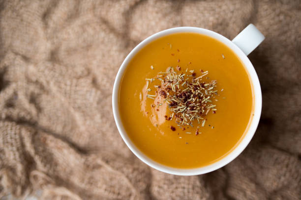 istock Creamy pumpkin squash vegetable soup 1251161940