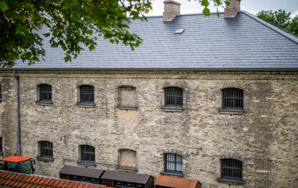 The old military prison building in the Citadel, Copenhagen, Denmark.