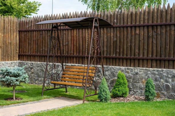 istock Swing in the yard. Swing for children 1251166036
