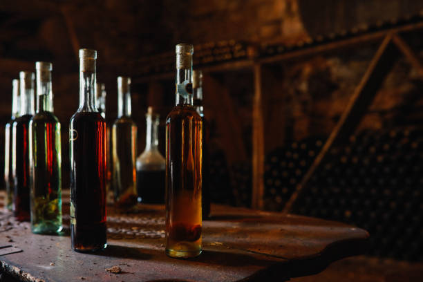istock Bottles in the wine cellars 1251172446