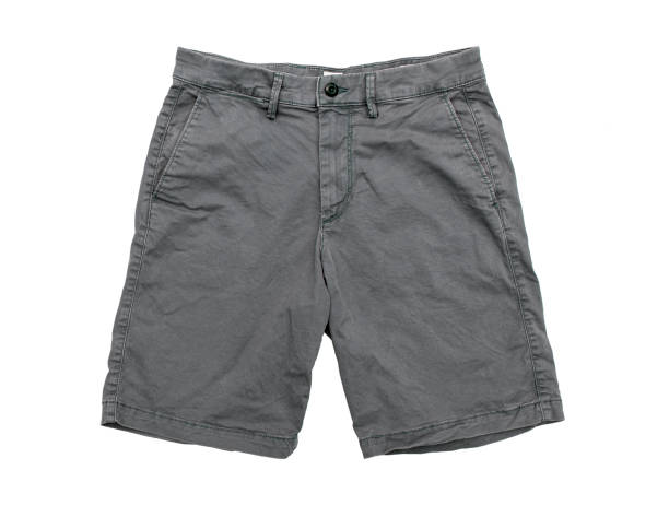 istock Gray shorts isolated on white background, top view 1251174493