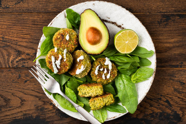 istock Chickpea falafel with spinach and avocado 1251178360