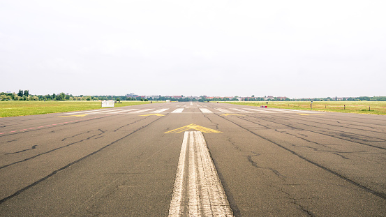 Empty runway at Berlin’s decomissioned Tempelhof airport. The former airport was the site of the Berlin air lift.
