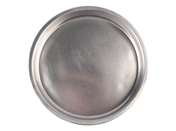 istock A round empty metal tray (Clipping path) isolated on white background 1251178923