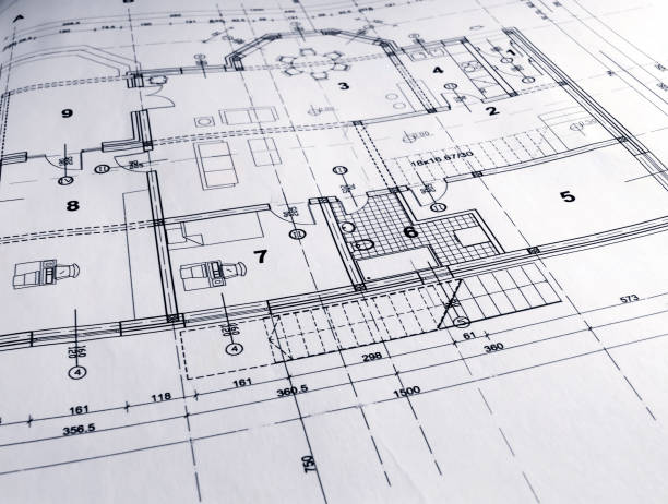 istock Real estate concept. Closeup of architectural plan closeup 1251180988