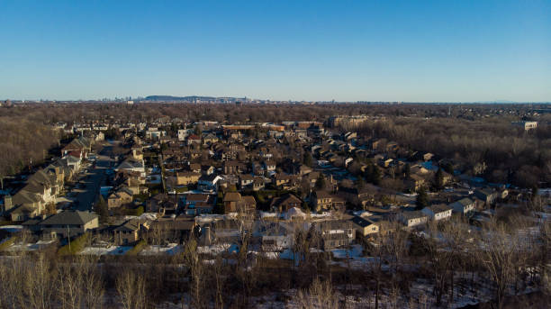 Aerial view of Laval City, Quebec, Canada stock photo