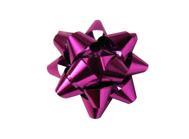 istock Purple christmas bow decoration isolated on white background 1251181253