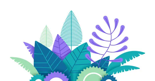 Vector illustration of Plants Tropical Edge Design Element