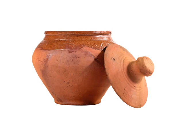istock Empty unpainted clay pot on a white isolated background. 1251185011