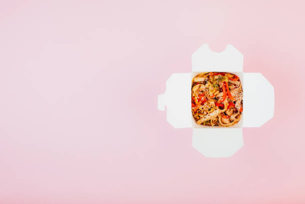 Chinese takeaways top view