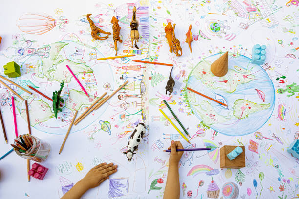 istock People around the world sharing love, children's drawing 1251187116