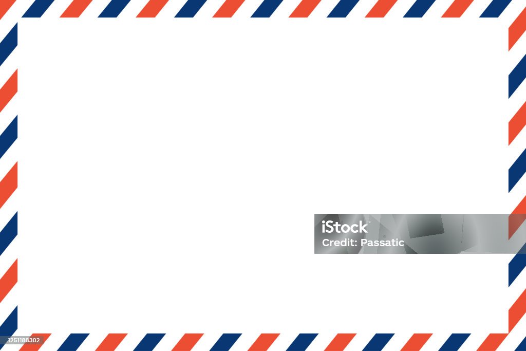 Air Mail Pattern Air Mail Letter Vector Post Stamp Airmail Frame Postcard Blue Red ...