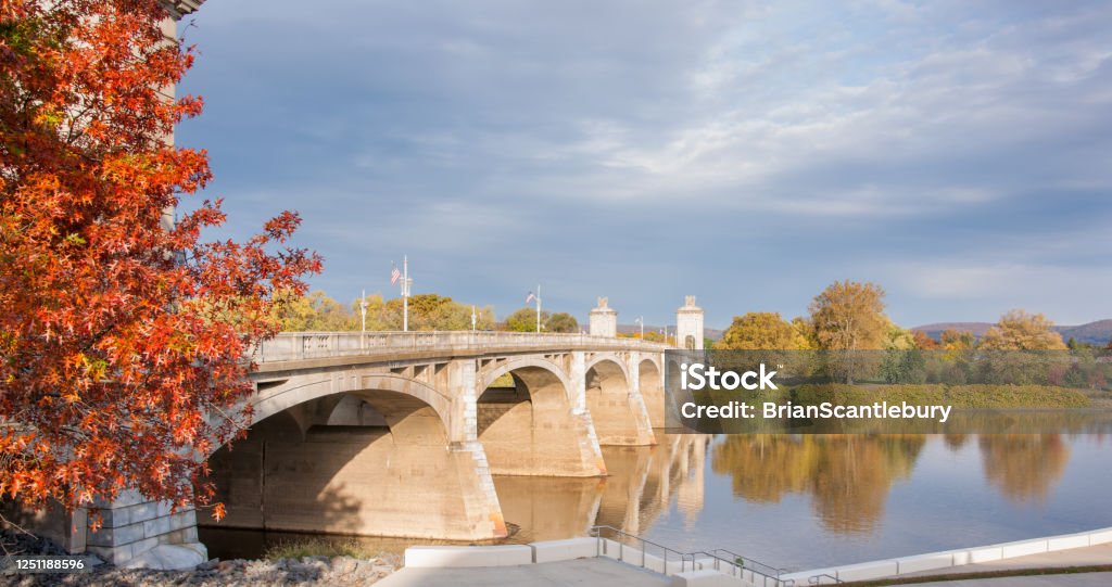 Wilkes-Barre bridge. Wilkes-Barre Market Street Bridge across Susquehanna River Pennsylvania, USA Pennsylvania Stock Photo