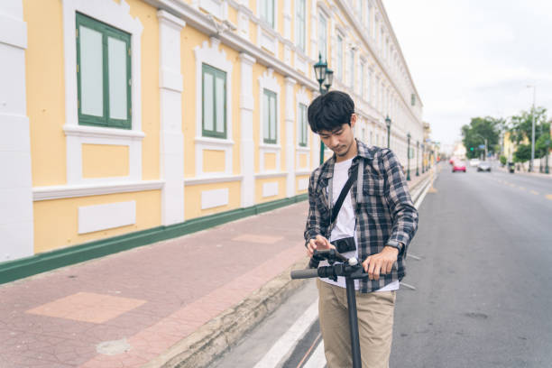 istock Traveler use map on mobile phone app to search for route location 1251189374