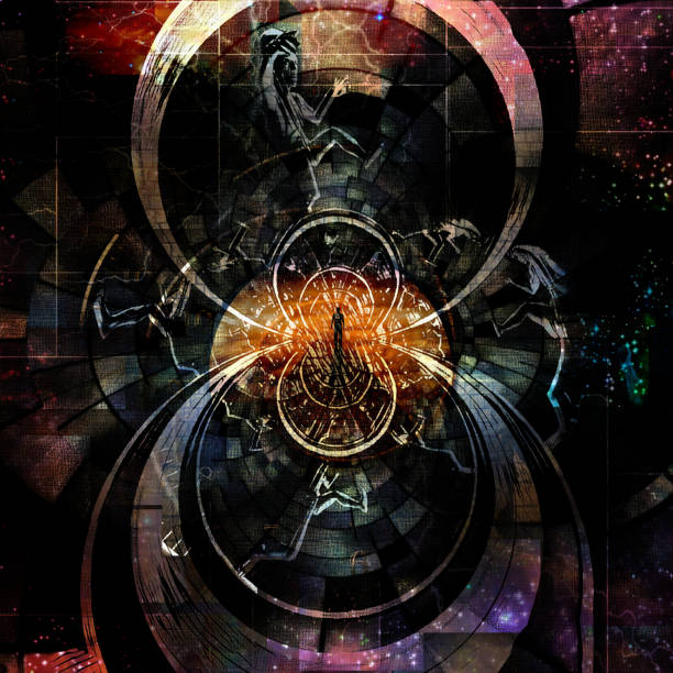istock Geometric fractal and men figures 1251190833