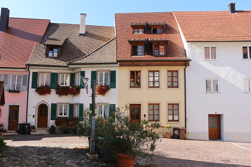 Engen, October 17, 2019: Historic buildings in the old town of Engen in Baden-Württemberg