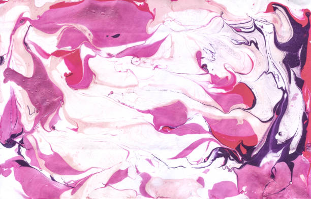 istock White Modern Organic Picture, Artistic Pattern . Magenta Grunge Water Drips, Fluid Effect, Magenta Flamingo Paint  ,Light Geometric Trendy Paintbrush. 1251194242