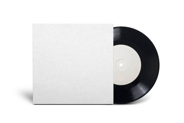 istock Vinyl single record in cardboard cover on white background. 1251196031