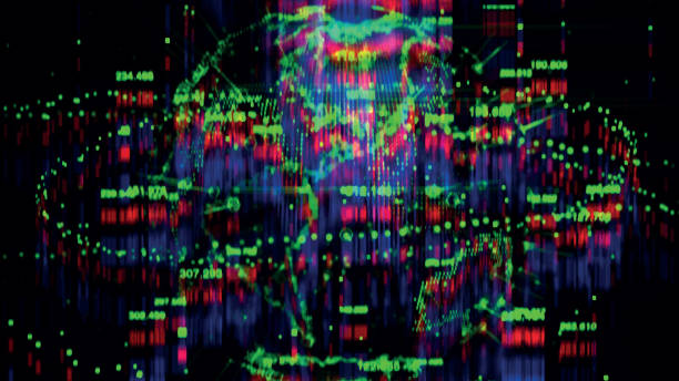 istock Glitched, grunge digital globe, Technology hologram sphere. Futuristic abstract digital background. Vector stock illustration 1251196035