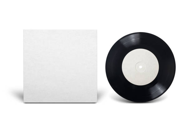 istock Clean cardboard cover with 7-inch vinyl single record. 1251196041