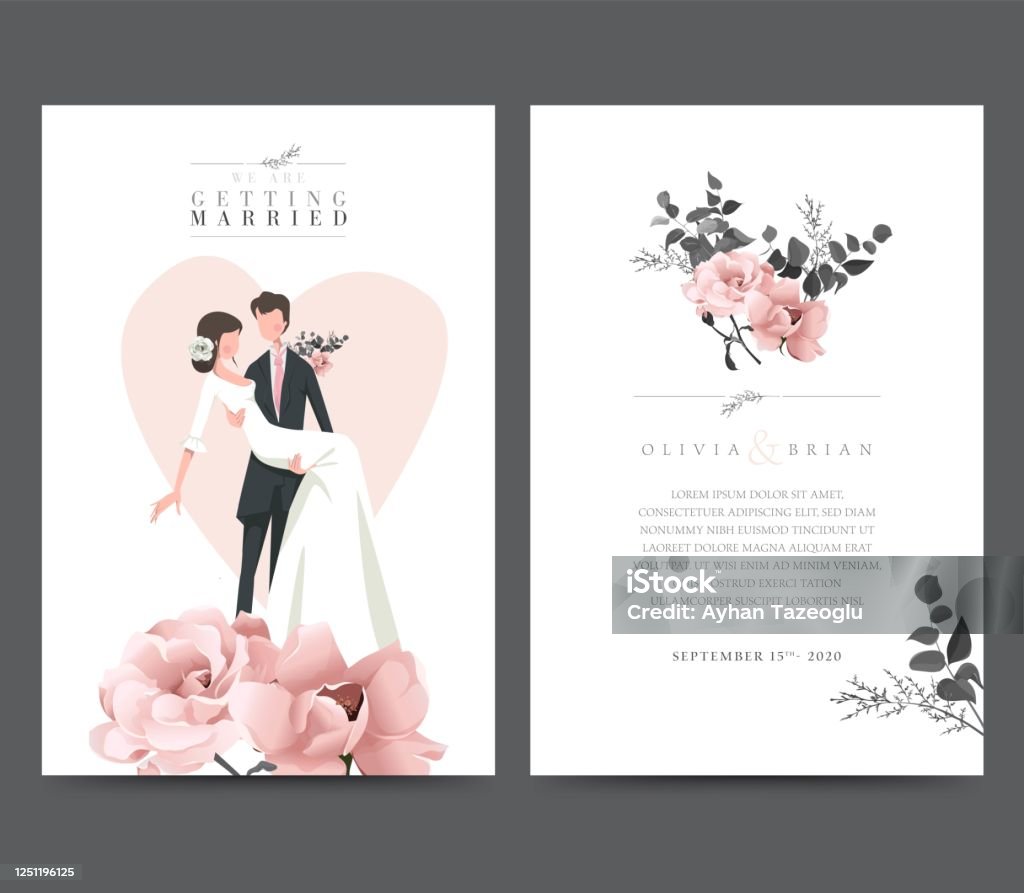 Thiết Kế Thiệp Cưới Cô Dâu Chú Rể Hoa Hồng Thiệp Cưới Hình minh ...