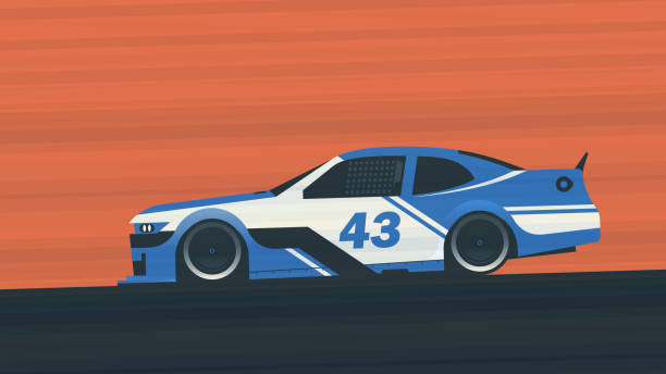 illustrazioni stock, clip art, cartoni animati e icone di tendenza di vettura da corsa - super speedway