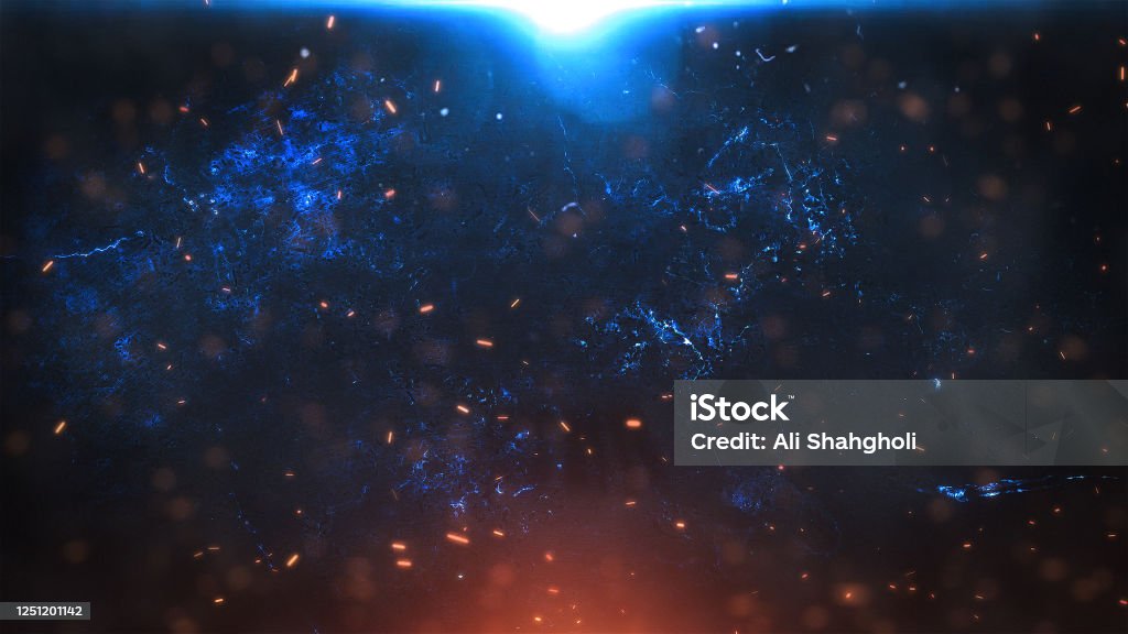 abstract Sparks Background (Hot And Cold) Backgrounds Stock Photo