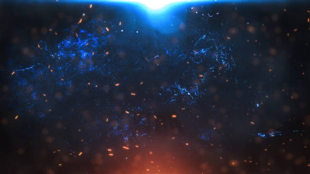 abstract Sparks Background (Hot And Cold) abstract Sparks Background (Hot And Cold) blue sparks stock pictures, royalty-free photos & images