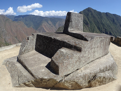 Intihuatana, or ritual stone associated with the Inca calendar