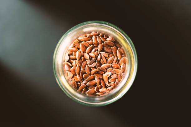 istock Flaxseed in glass jar 1251203158