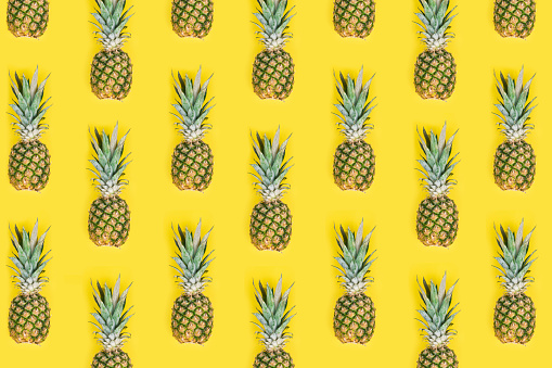 Pineapple  pattern on yellow background