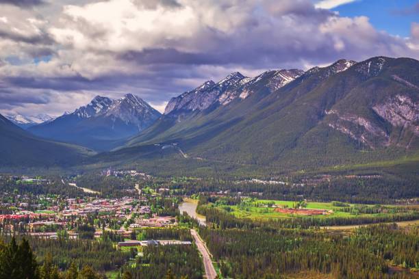 istock Panoramic View Of Banff Mountains 1251209506