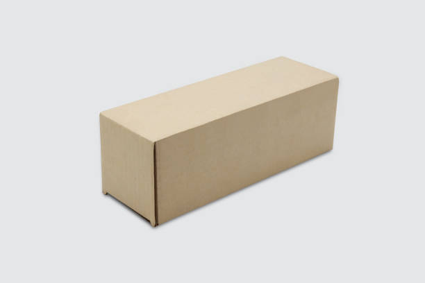 istock Mockup closed brown paper box isolated on white background, package and container, business with logistic, cardboard with packaging for parcel and delivery service, transportation concept. 1251211264