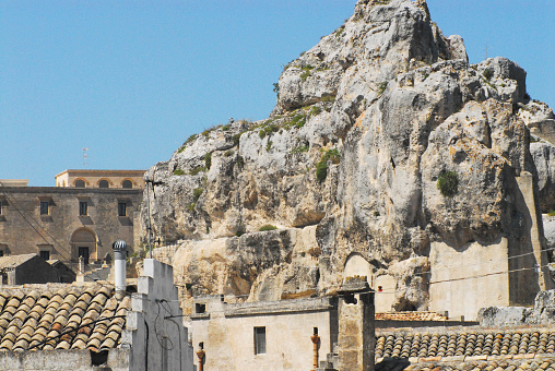 Panorama of the UNESCO protected, famous troglodyte city of Matera in South Eastern Italy. The film location for Mel Gibson's Passion of the Christ.