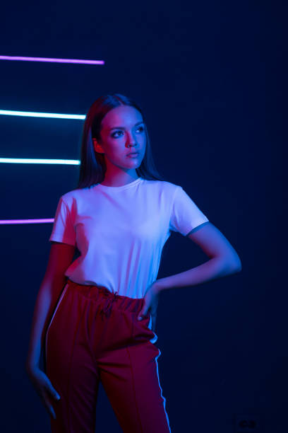 istock Studio portrait of a beautiful attractive athletic slim gir. 1251221263