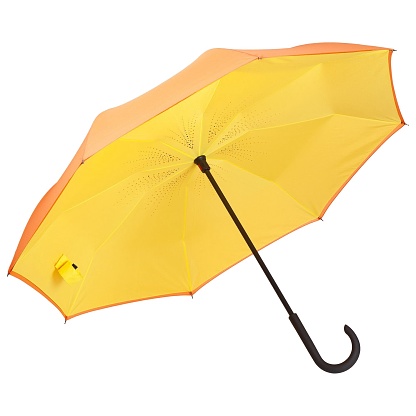 yellow umbrella isolated on white background
