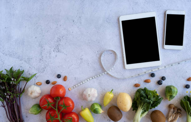 istock mobile smart phone nutrition food and diet counting. 1251225412