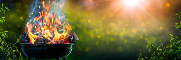 Barbecue Grill With Wood Fire
