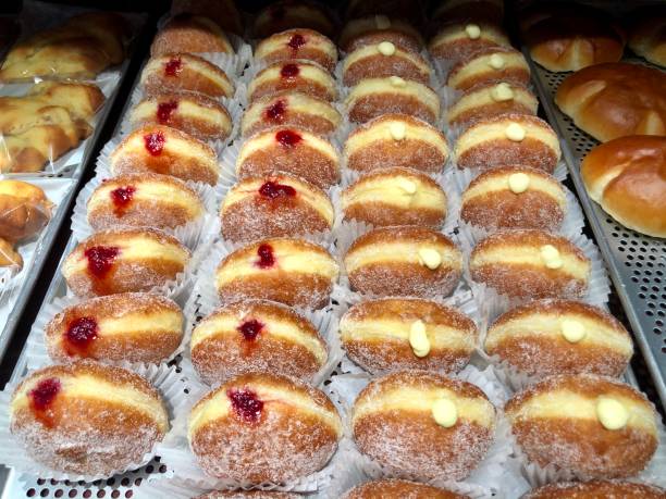 istock Strawberry jam donuts and cream-filled doughnuts 1251227741