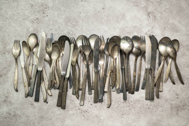 Old rusty utensils stock photo