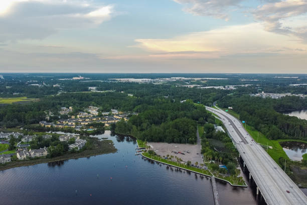 istock Drone View of Interstate Highway in Coastal Florida 1251230316